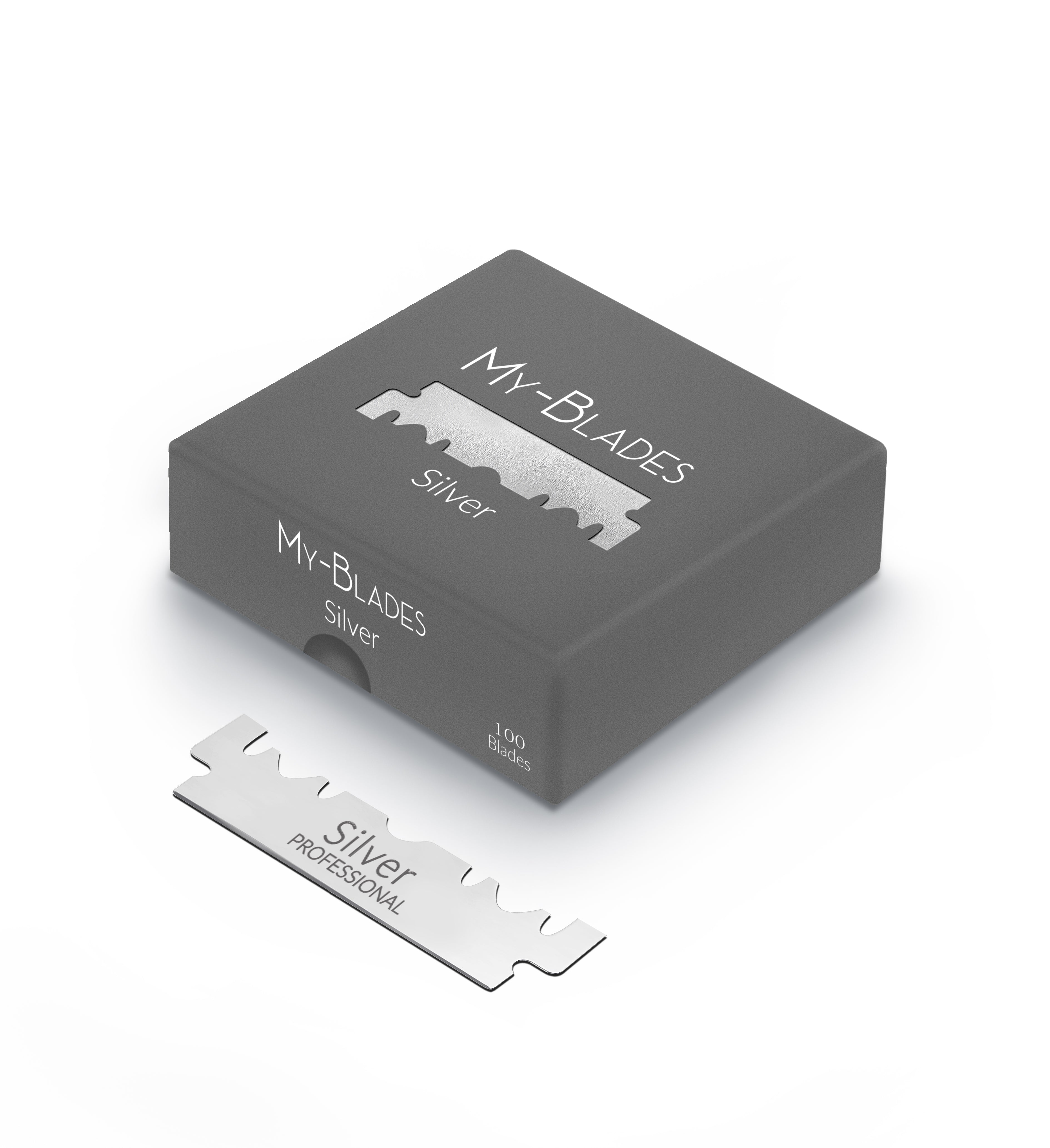 Argent - Lames de rasoir à un seul tranchant - 100pcs